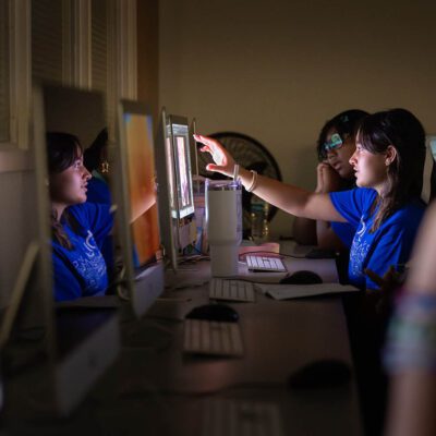 Campers explore creative expression during the Art + Design EDUcamp at Bob Jones University in Greenville, S.C., Wednesday, July 9, 2025. Designed for high school students, the camp combines hands-on instruction in traditional and digital art techniques with a biblical perspective on creativity, encouraging students to reflect their faith through visual storytelling. (photo by Derek Eckenroth)