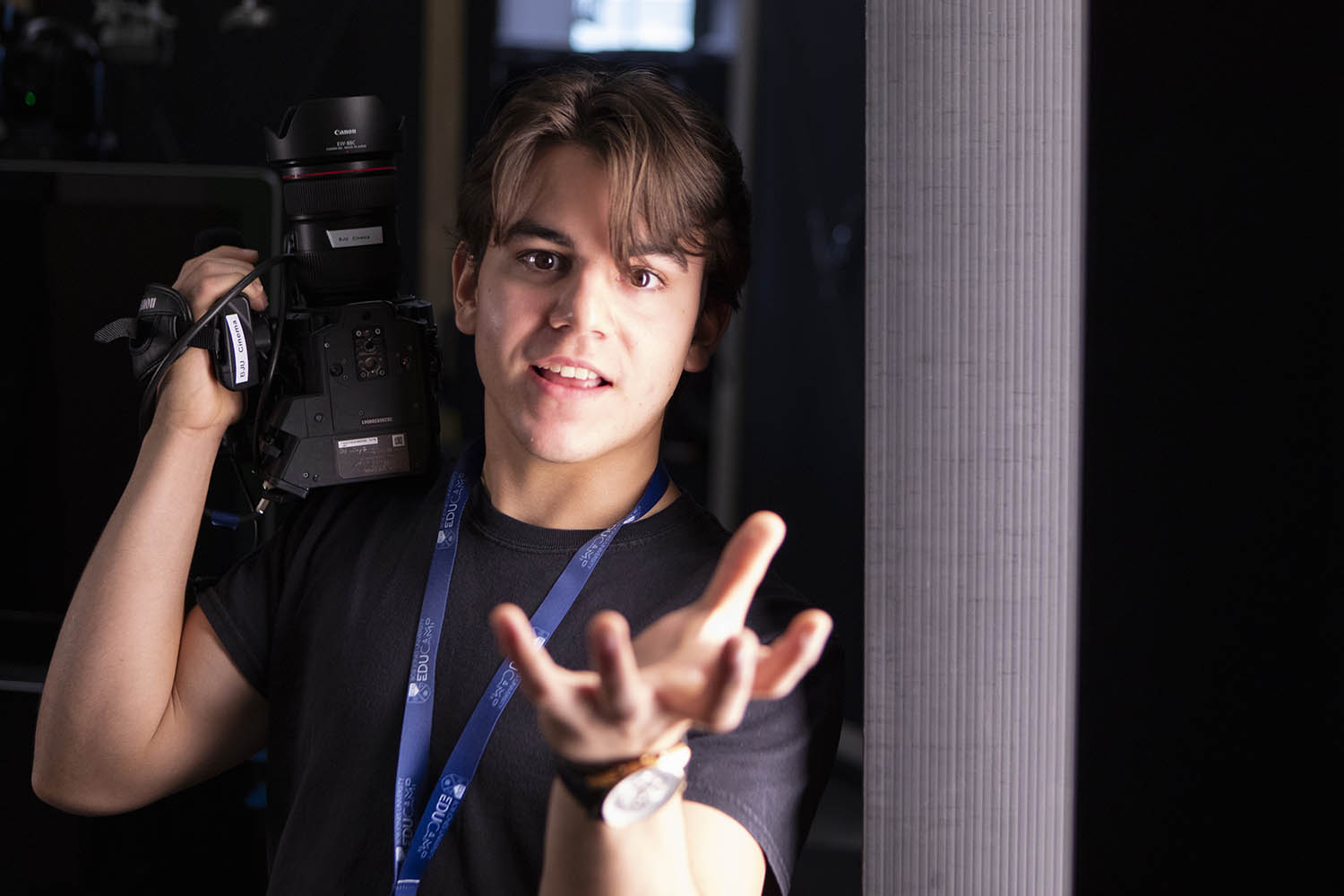 Campers have fun recording their own podcasts, as well as touring Jackson Marketing, Bob Jones University, Greenville, SC, July 12, 2022. (Isaac Cropsey)