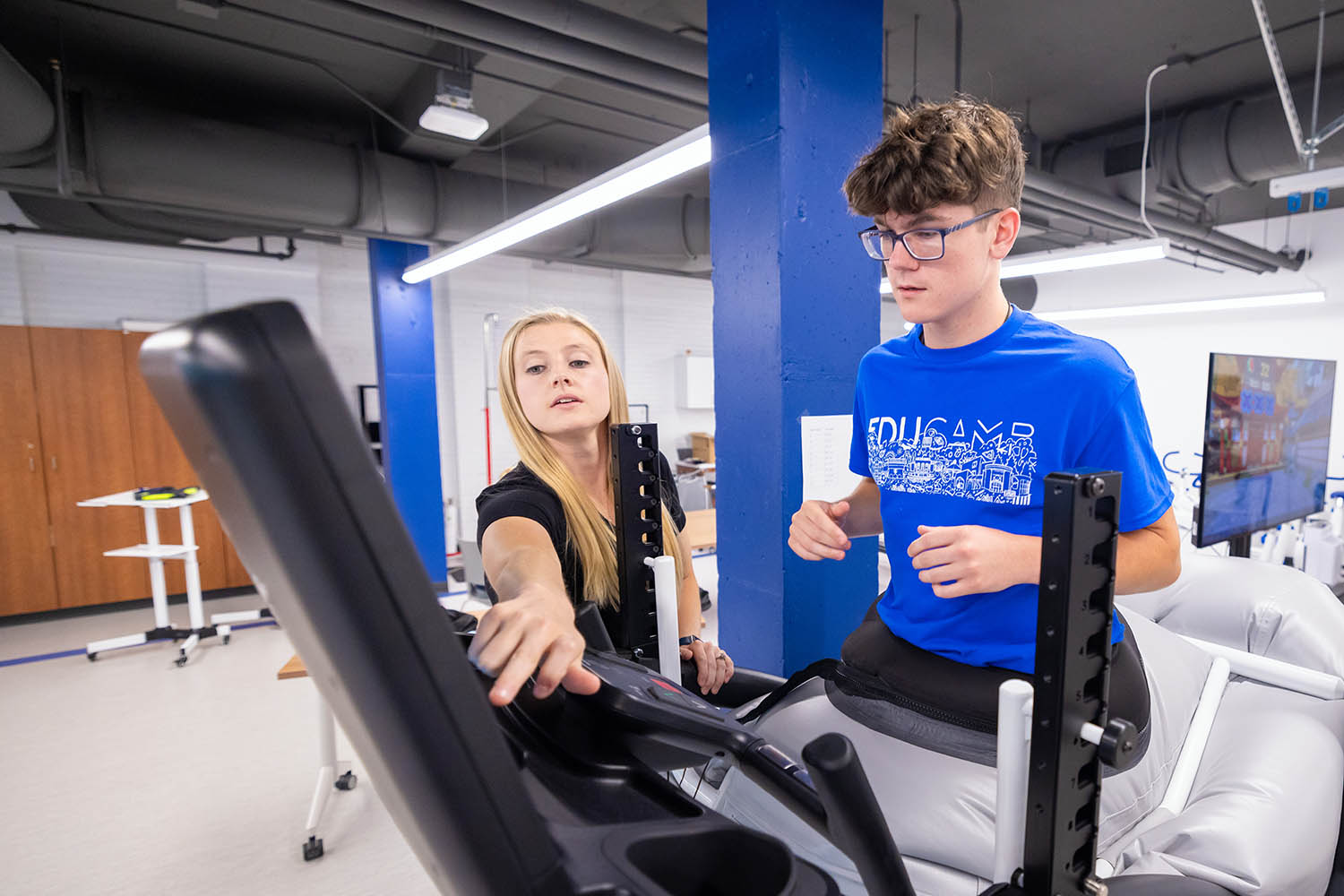 Students explore human performance and physical health during the Kinesiology EDUcamp at Bob Jones University in Greenville, S.C., Tuesday, July 1, 2025. (photo by Derek Eckenroth)